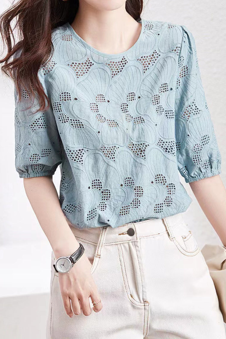 Breathable Hollow-Out T-Shirt - liwisi