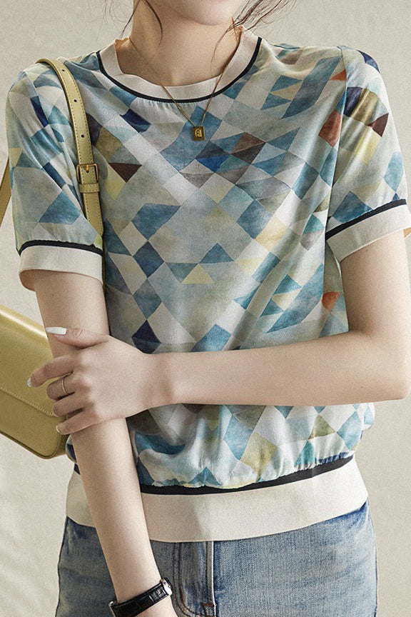 Satin Short Sleeve T-Shirt - liwisi