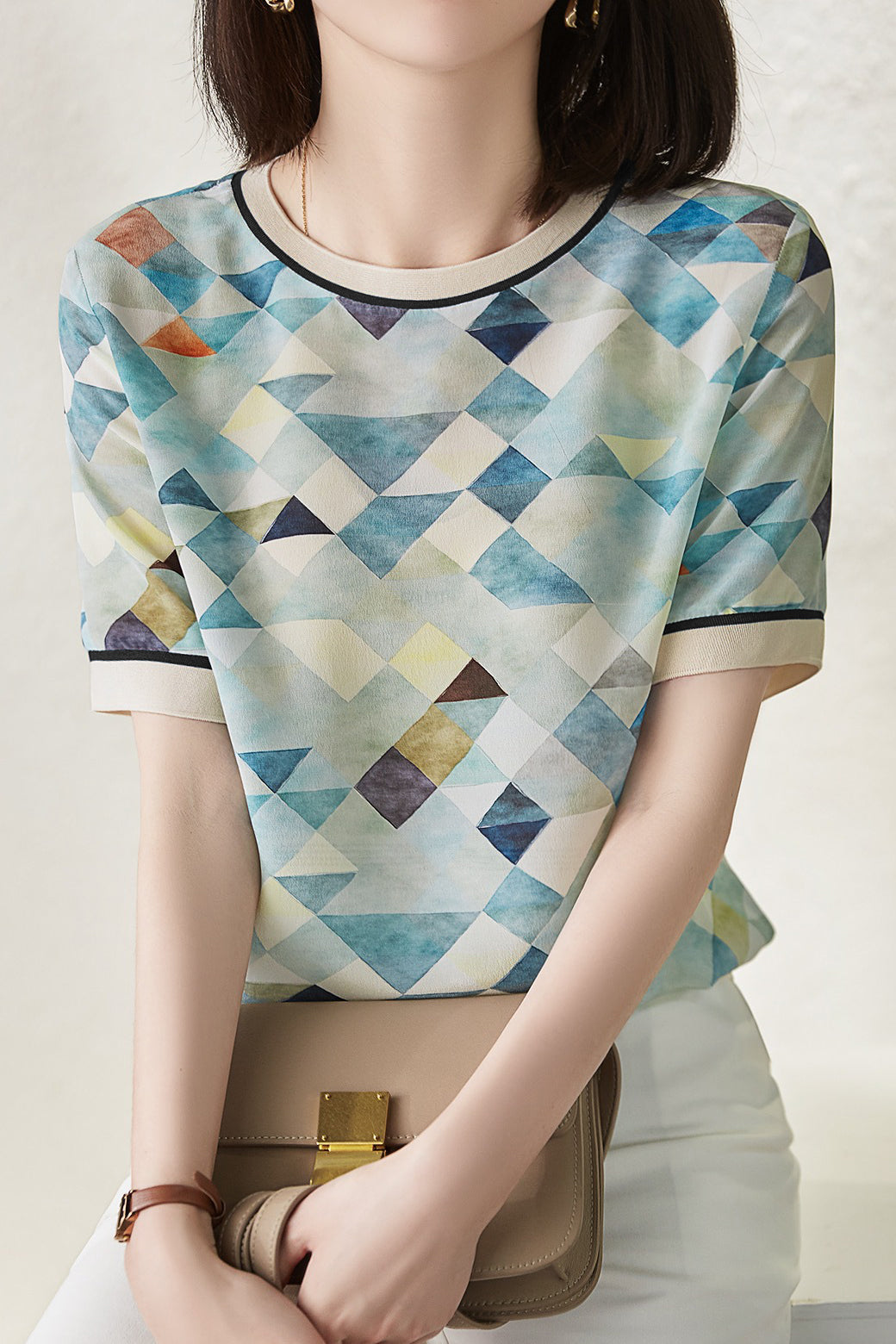 Satin Short Sleeve T-Shirt - liwisi