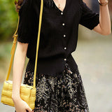 Minimalist Hollow-Out Knit Top - liwisi