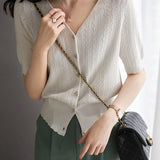 Minimalist Hollow-Out Knit Top - liwisi