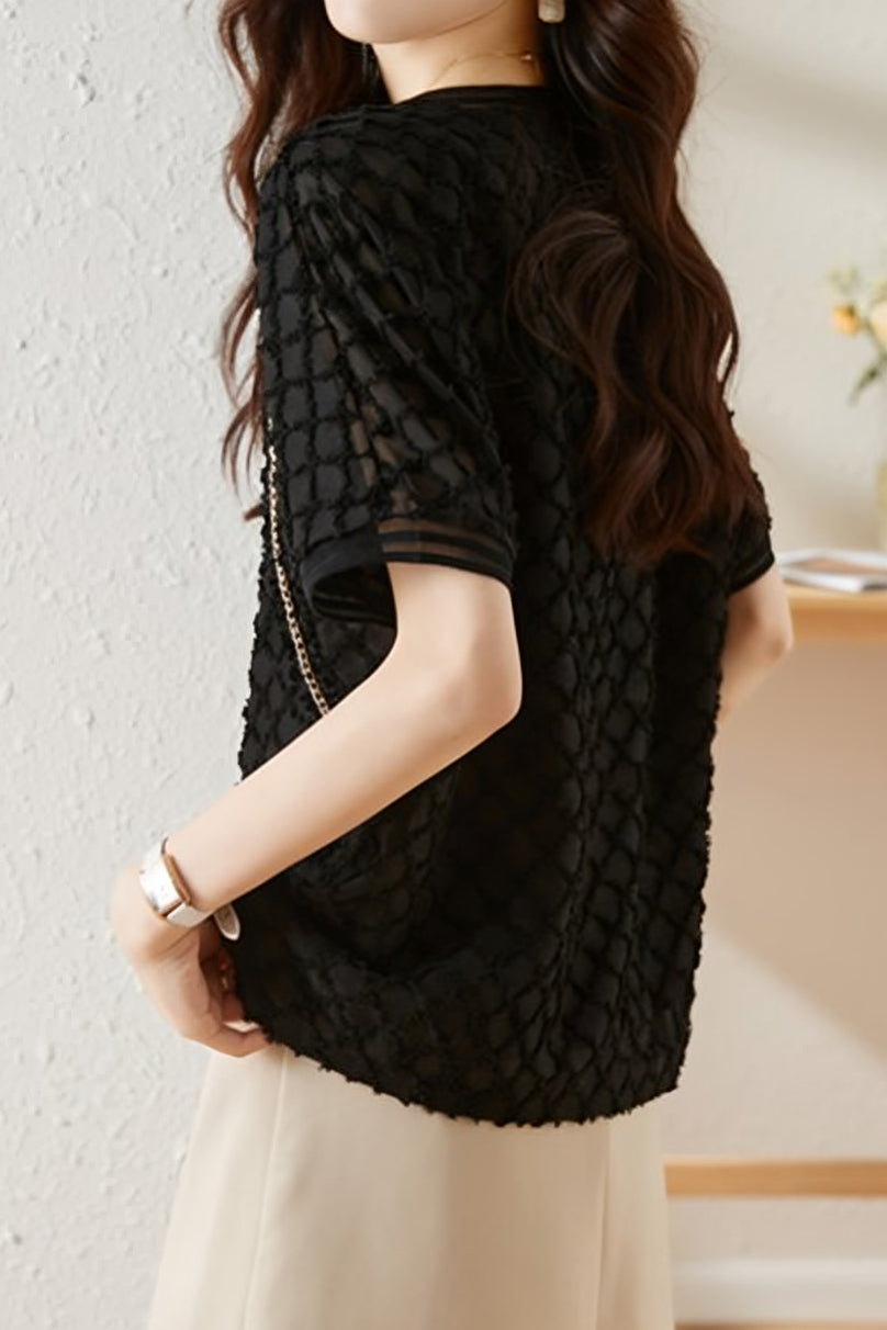 Elegant V-Neck Chiffon Short Sleeve - liwisi
