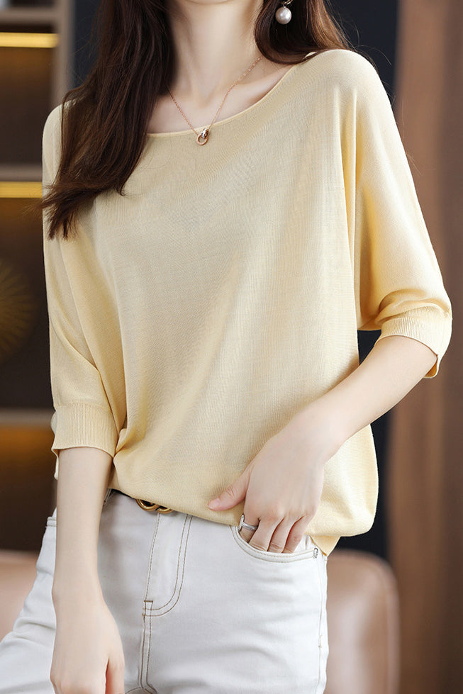 Casual Batwing Sleeve T-Shirt - liwisi