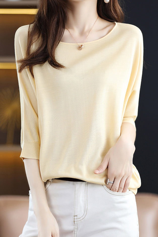 Casual Batwing Sleeve T-Shirt - liwisi