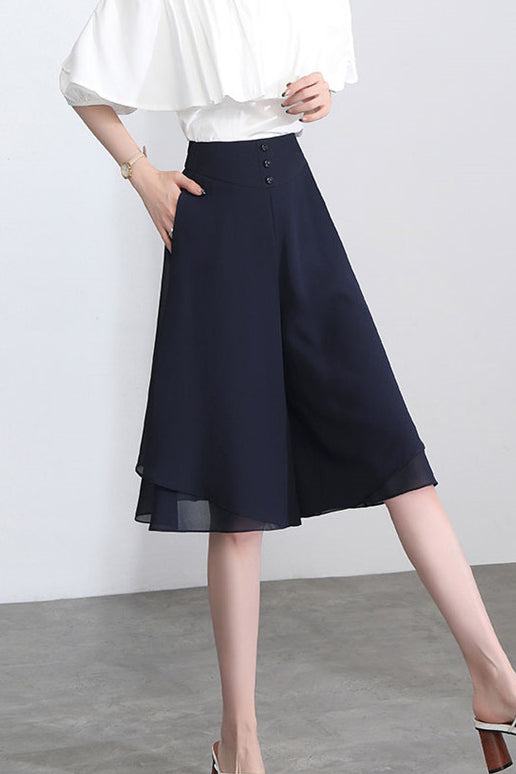 Solid color chiffon pants - liwisi