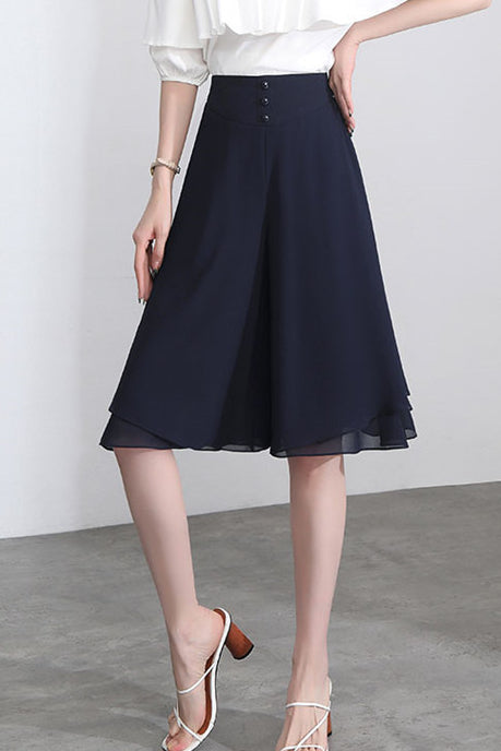 Solid color chiffon pants - liwisi
