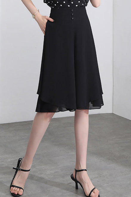 Solid color chiffon pants - liwisi
