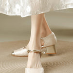 Elegant chunky-heeled high heels - liwisi