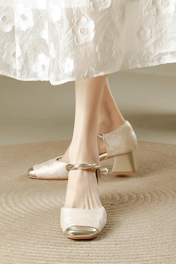 Elegant chunky-heeled high heels - liwisi