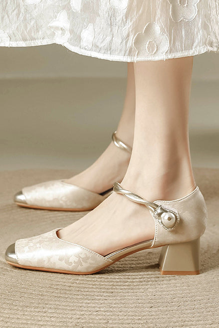 Elegant chunky-heeled high heels - liwisi