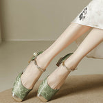 Elegant chunky-heeled high heels - liwisi