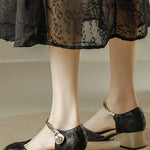 Elegant chunky-heeled high heels - liwisi