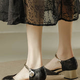 Elegant chunky-heeled high heels - liwisi