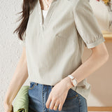 Simple striped T-shirt - liwisi
