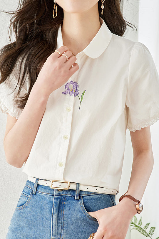 Elegant embroidered shirt - liwisi