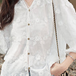 Three-dimensional embroidered T-shirt - liwisi
