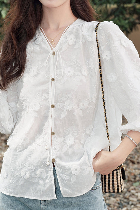 Three-dimensional embroidered T-shirt - liwisi
