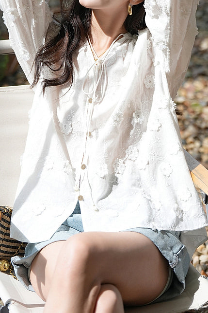Three-dimensional embroidered T-shirt - liwisi