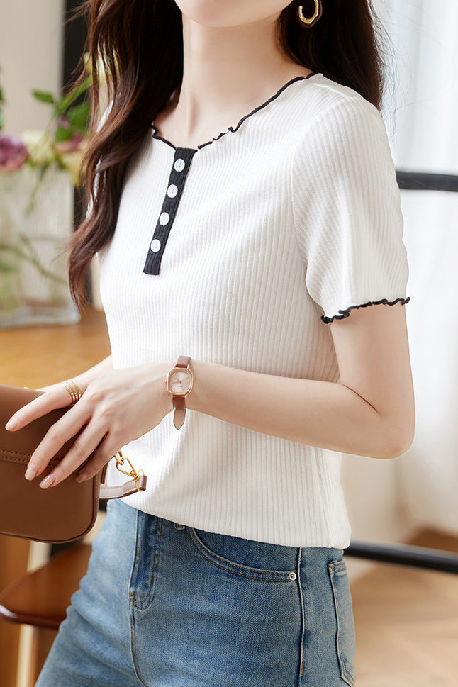 Fashionable Lace T-Shirt - liwisi