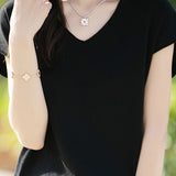 Minimalist Solid Color Knit Top - liwisi