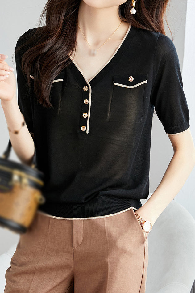 Elegant Lightweight Tencel Knit Top - liwisi
