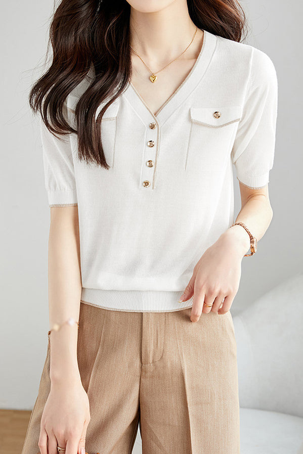 Elegant Lightweight Tencel Knit Top - liwisi
