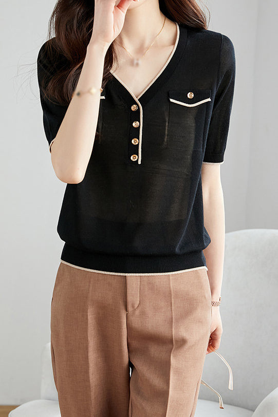 Elegant Lightweight Tencel Knit Top - liwisi