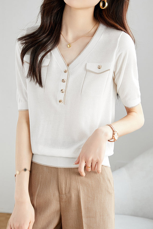 Elegant Lightweight Tencel Knit Top - liwisi