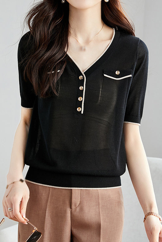 Elegant Lightweight Tencel Knit Top - liwisi