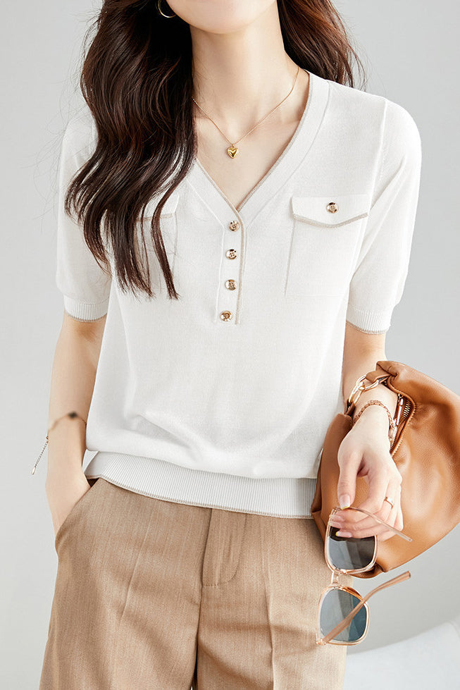 Elegant Lightweight Tencel Knit Top - liwisi