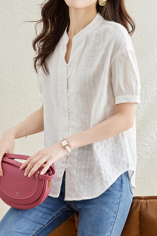 Jacquard Textured Shirt - liwisi