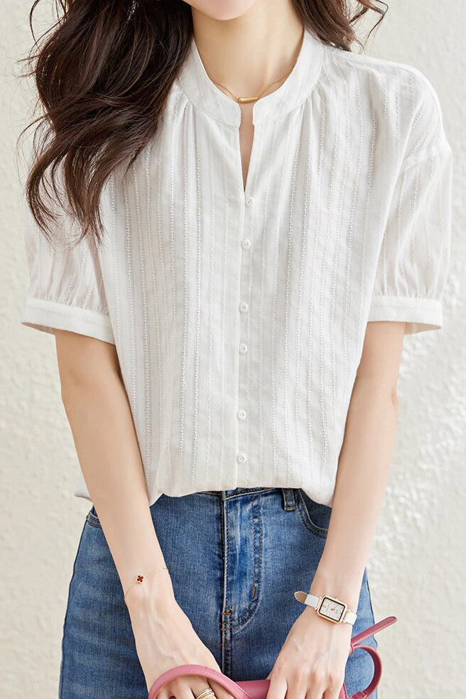 Jacquard Textured Shirt - liwisi