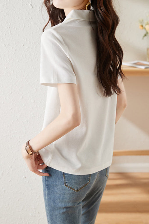 Fashionable Embroidered T-Shirt - liwisi