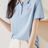 Fashionable Embroidered T-Shirt - liwisi