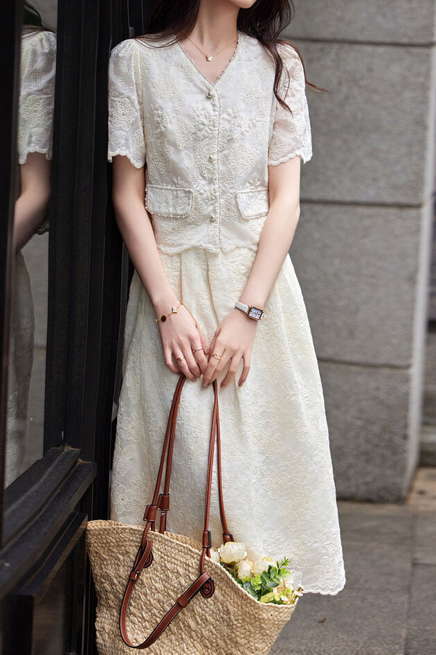 Elegant Embroidered Skirt Set - liwisi