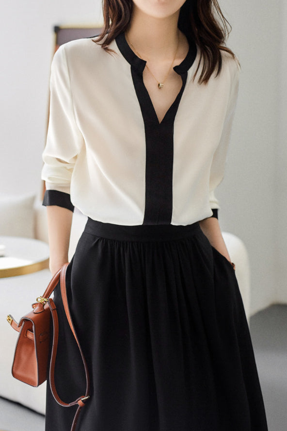 Comfortable Color Block Shirt - liwisi