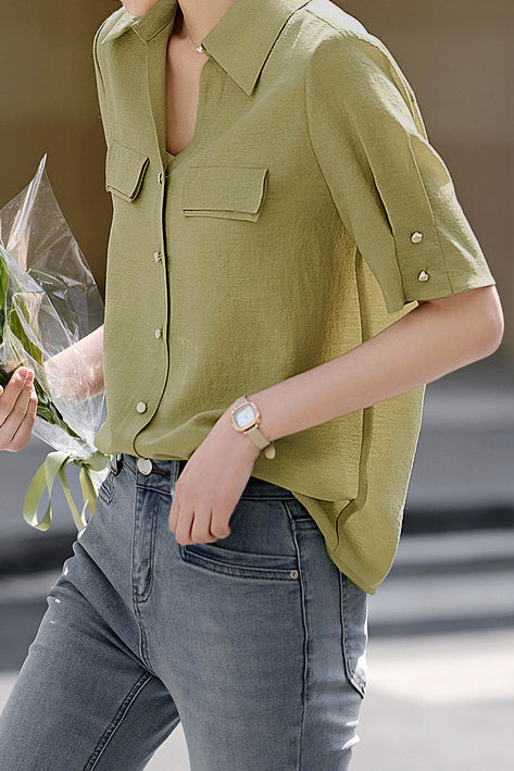 Minimalist Elegant V-Neck Shirt - liwisi