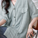 V-Neck Chiffon Shirt - liwisi