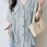 V-Neck Chiffon Shirt - liwisi