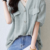 V-Neck Chiffon Shirt - liwisi