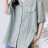V-Neck Chiffon Shirt - liwisi