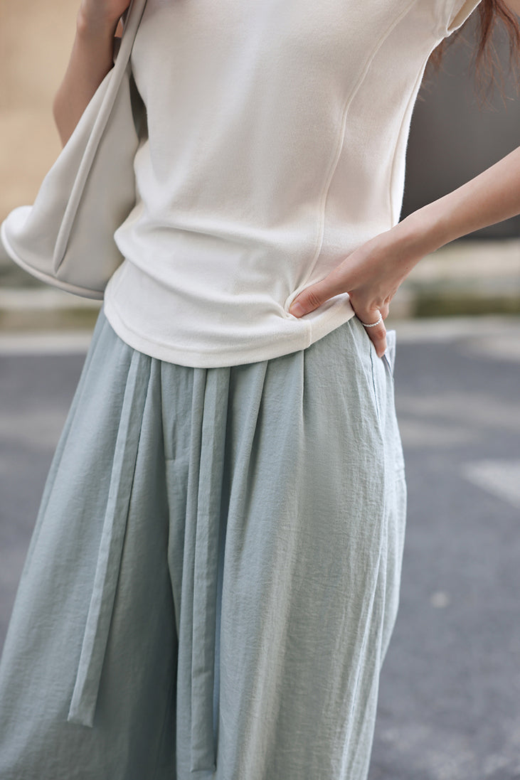 Slim Casual Round Neck Short Sleeve Top and Casual Cargo Pants - liwisi