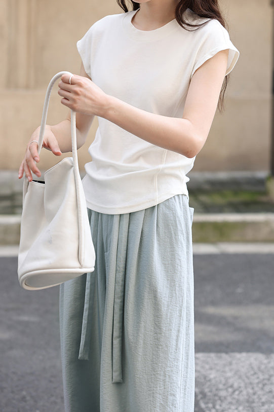 Slim Casual Round Neck Short Sleeve Top and Casual Cargo Pants - liwisi