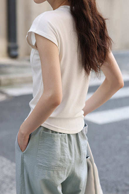 Slim Casual Round Neck Short Sleeve Top and Casual Cargo Pants - liwisi