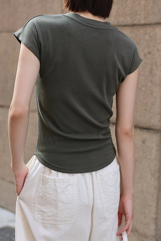 Slim Casual Round Neck Short Sleeve Top and Casual Cargo Pants - liwisi
