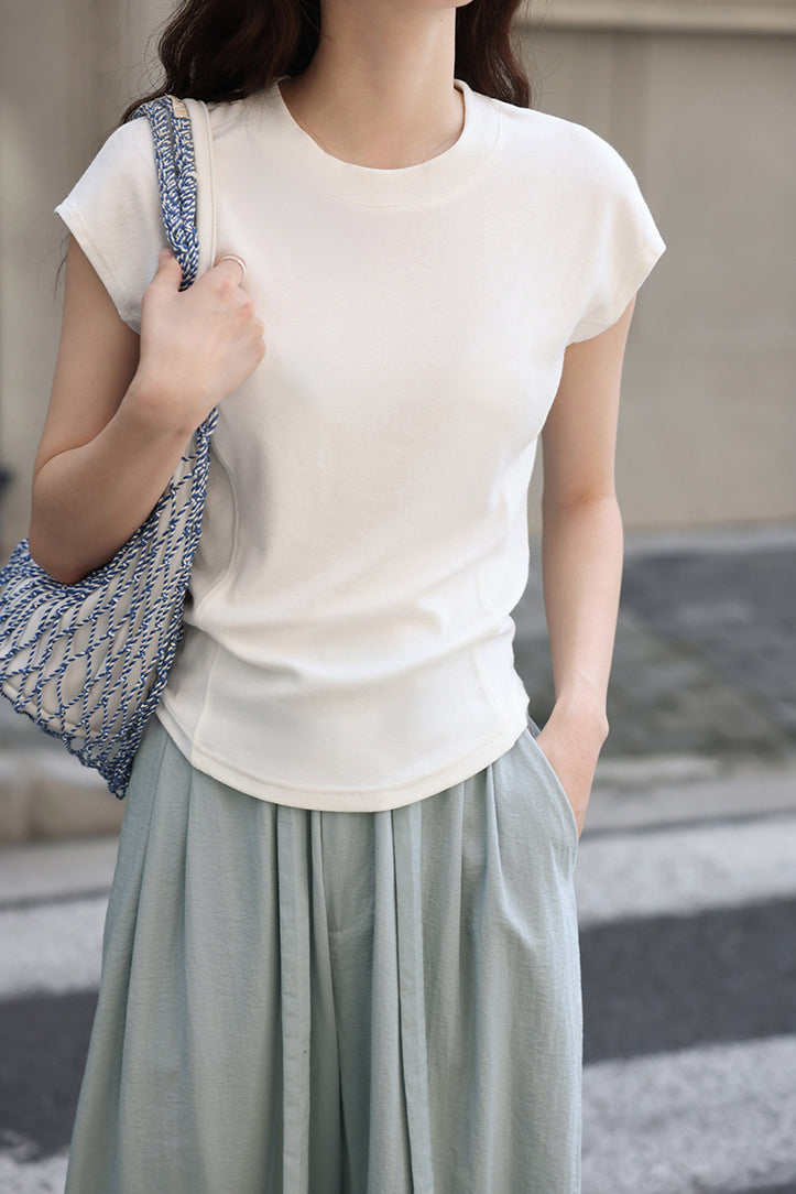Slim Casual Round Neck Short Sleeve Top and Casual Cargo Pants - liwisi