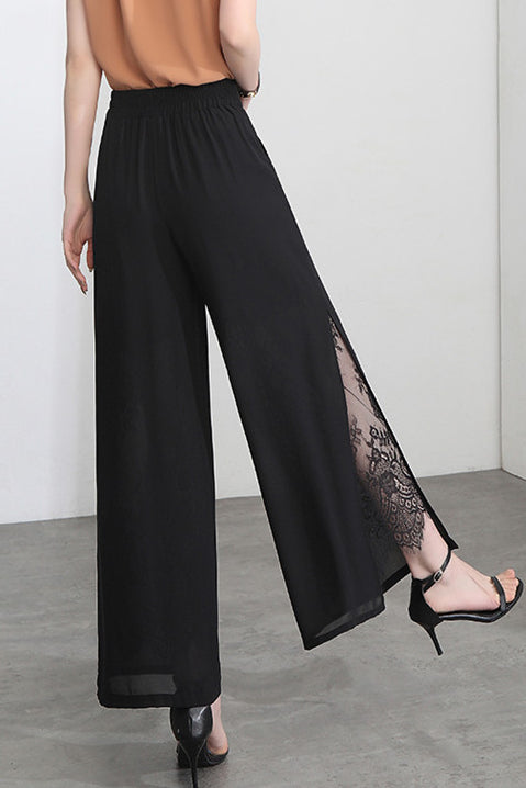 Elegant Lace Split Nine-Point Pants - liwisi