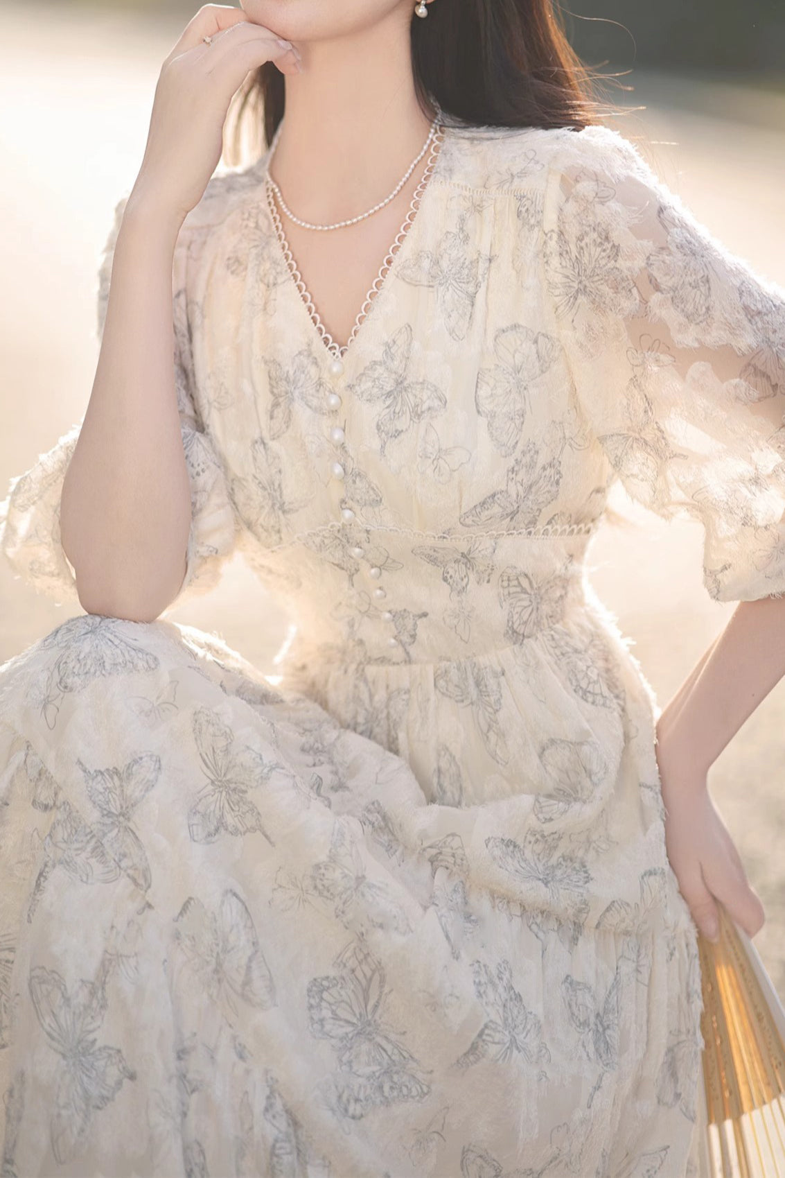 Elegant Butterfly Print Dress Elegant Butterfly Print Dress