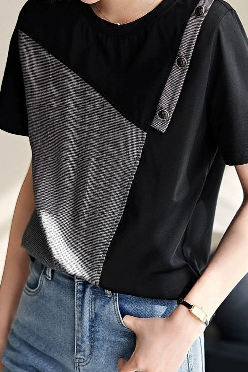 Minimalist Color-blocked T-shirt - liwisi