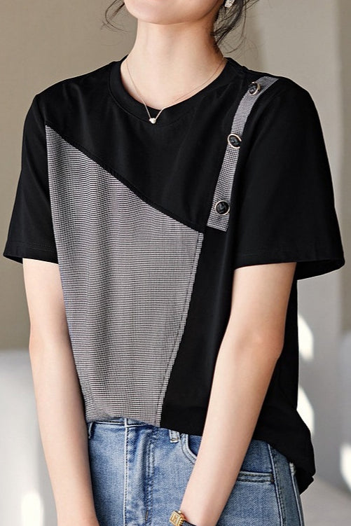 Minimalist Color-blocked T-shirt - liwisi
